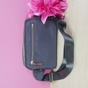 Nylon belt bag with goldtone accents